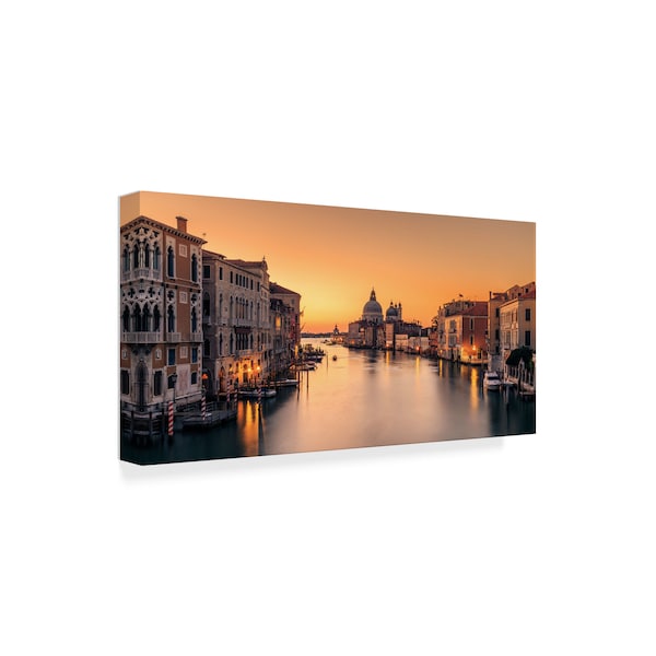 Eric Zhang 'Dawn On Venice Canal' Canvas Art,12x24